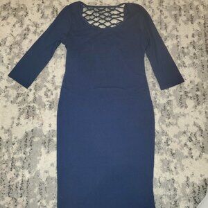 Hotkiss Bodycon Blue Dress || sz Medium || EUC